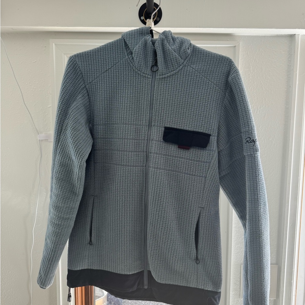 Rapha Light Blue Full-Zip Men's Microgrid Hoody